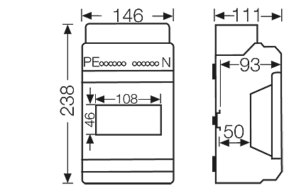 Sikringskap 6 moduls KV 9106