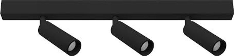 Cylinder Bar 3x5W 2700K Takskinne med spot Sort