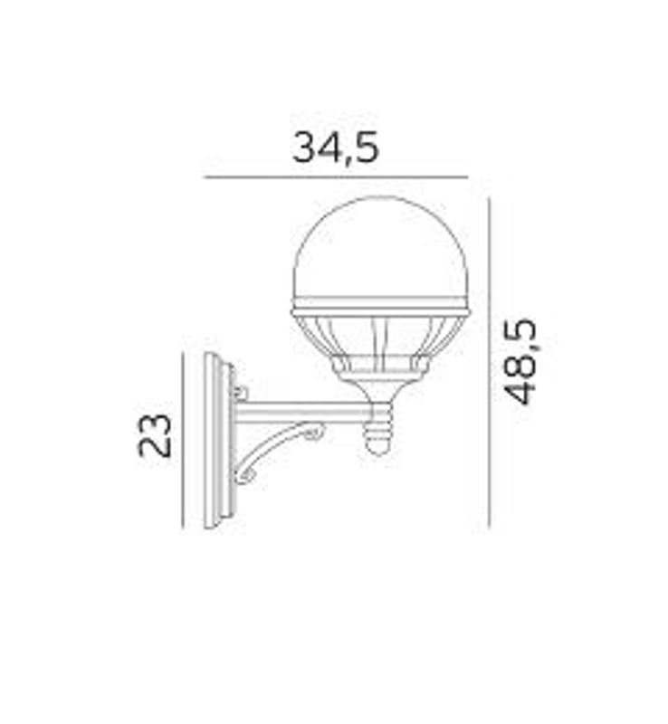Norlys BOLOGNA 360 sort vegglampe / utelampe