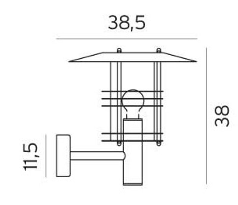 Norlys Stockholm 286 Big Vegglampe E27 Sort
