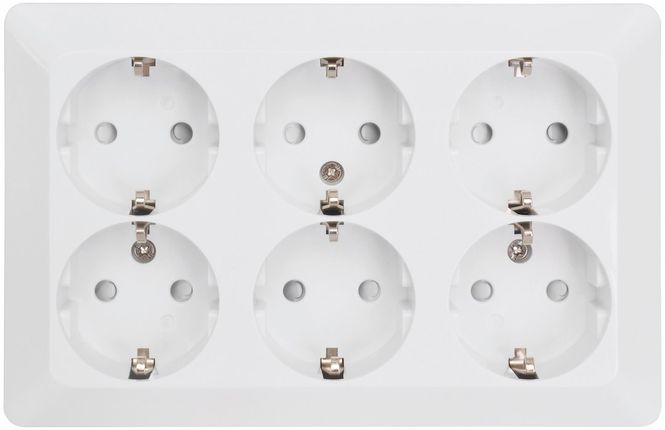 Hovedbilde Delta Stikkontakt, 6-veis, ...