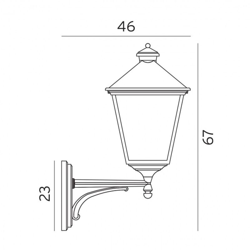 Norlys London Big 490 Vegglampe E27 Sort