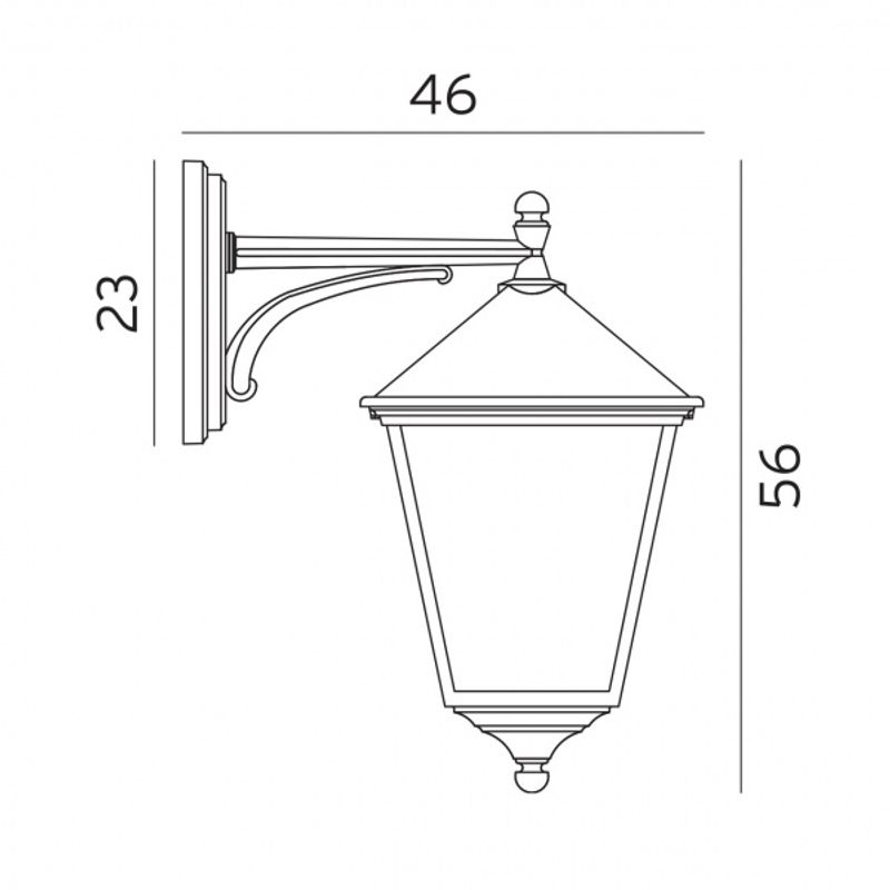 Norlys London 493 Big Vegglampe E27 Sort