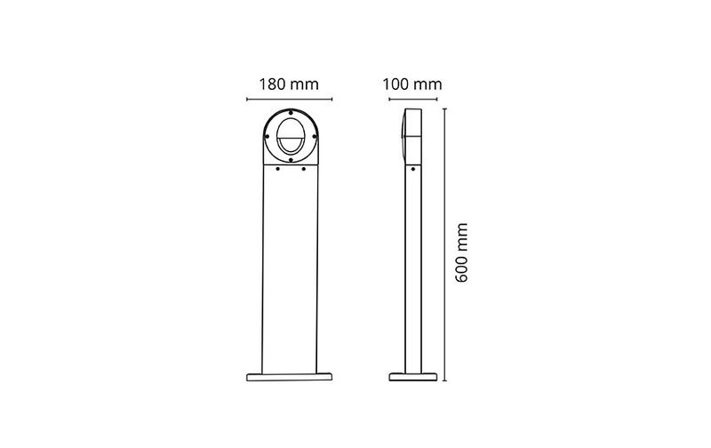 Sg Callisto Stolpe Sort 60lm 2700K Ra>80 Faseavsnitt