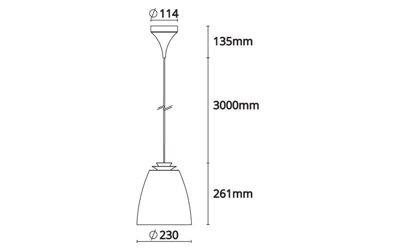 Sg Bell Midi Sort/Hvit 10W LED 2700K Ra>90, faseavsnitt