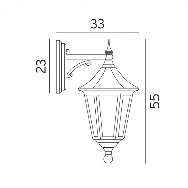 Norlys Modena 351 Vegglampe E27 Sort