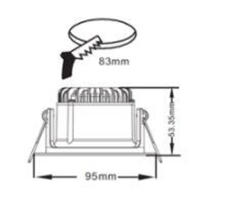 R-Line Elara 8W Downlight WarmDim IP44 Matt Sort