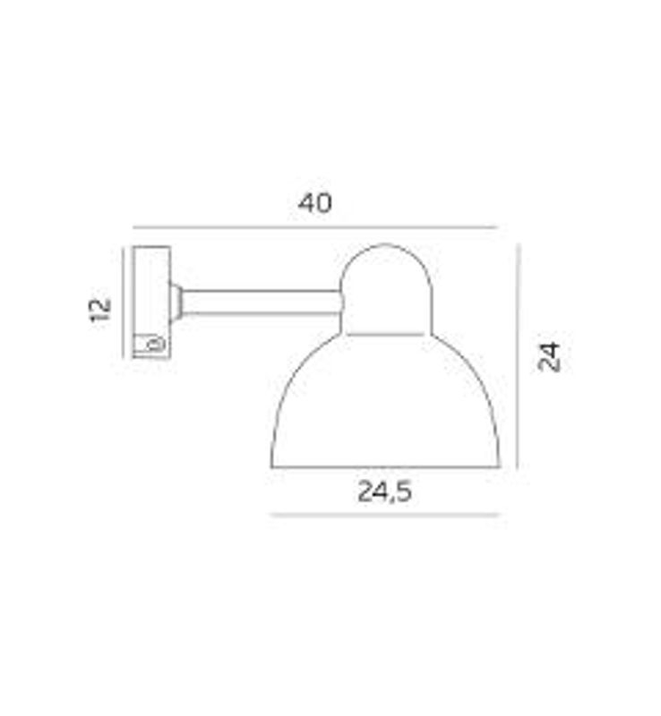 Norlys Koster 1912 Vegglampe 17,5W LED m/rett arm Aluminium