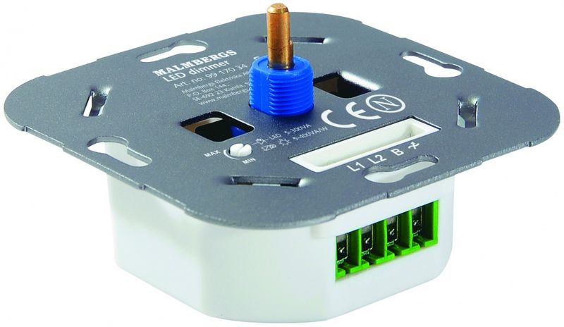 DIMMER, 5-300W LED, HVIT, 1-POL/TRAPP
