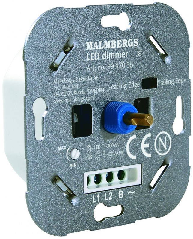 MULTIDIMMER, 5-300W/150W LED, HVIT, 1-POL/TRAPP